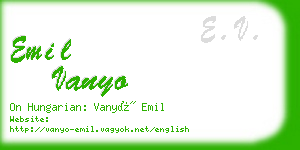 emil vanyo business card